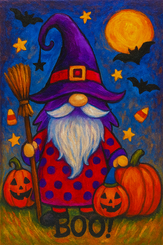 Halloween Gnome On Canvas Painting - Thursday October 16th 2025 11:00AM
