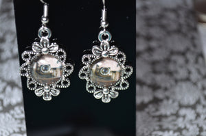 Filigree Vintage Style Photo Earrings - Vintage Camera