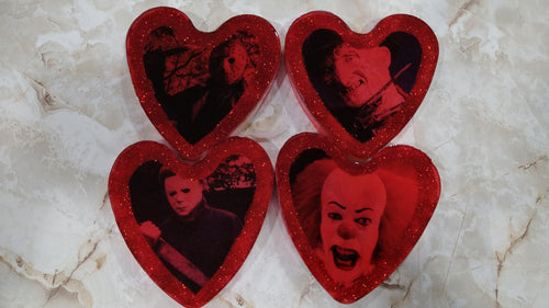 Set of 4 Resin Horror Heart Coasters - Tuesday September 30th 2025 1:00PM