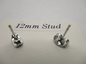 12MM Hypoallergenic Stainless-Steel Small Green Flower Stud Earrings (Not a real dried flower)