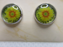Load image into Gallery viewer, 8MM Hypoallergenic Stainless-Steel Small Sunflower With Some Glitter Stud Earrings (Not a real dried flower)