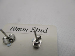 10MM Hypoallergenic Stainless-Steel Small Blue Flower With Some Glitter Stud Earrings (Not a real dried flower)