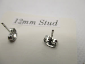 12MM Hypoallergenic Stainless-Steel Small Blue Flower Stud Earrings (Not a real dried flower)