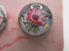 Load image into Gallery viewer, 10MM Hypoallergenic Stainless-Steel Small Pink Flower With Some Glitter Stud Earrings (Not a real dried flower)