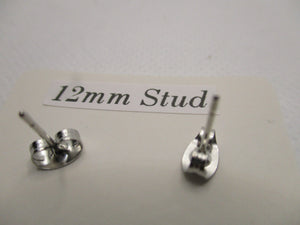 12MM Hypoallergenic Stainless-Steel Small Pink Flower With Some Glitter Stud Earrings (Not a real dried flower)