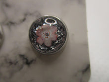 Load image into Gallery viewer, 8MM Hypoallergenic Stainless-Steel Small Pink Flower With Some Glitter Stud Earrings (Not a real dried flower)