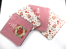 Load image into Gallery viewer, Set of 4 Absorbent Neoprene Square Coasters For Home/RV- Valentine Gnome