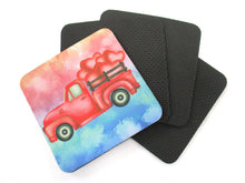 Load image into Gallery viewer, Set of 4 Absorbent Neoprene Square Coasters For Home/RV- Truck With Hearts