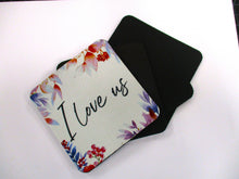 Load image into Gallery viewer, Set of 4 Absorbent Neoprene Square Coasters For Home/RV- I Love Us